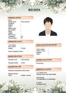 Marriage Resume with Mission Statement (Download Word .docx)