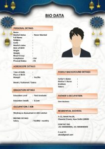 Modern Biodata Template for Young Adults (Download Word .docx)