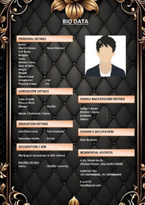 Modern Biodata for Marriage in Word Format (Download Word .docx)