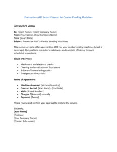 AMC Letter Format for Vending Machine (5 Templates) Download in Word (.docx)