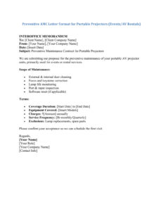 AMC Letter Format for Projector (5 Templates) Download in Word (.docx)