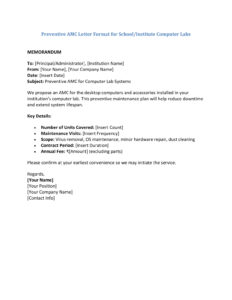 AMC Letter Format for Laptop, Computer (5 Templates) Download in Word (.docx)