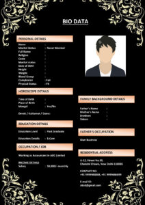 Punjabi Biodata Format for Marriage (Download Word .docx)