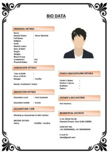 Royal Marriage Biodata Design (Download Word .docx)