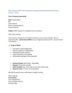 AMC Letter Format for Security System (5 Templates) Download in Word (.docx)
