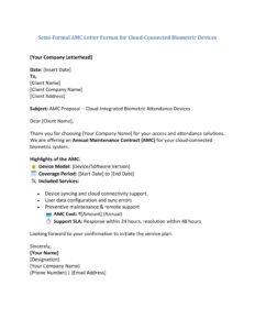 AMC Letter Format for Biometric Attendance System (5 Templates ...