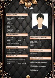 Simple Marriage Biodata Format for Girl (Download Word .docx)