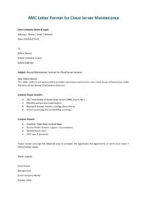 AMC Letter Format for Server Maintenance (5 Templates) in Word (.docx)