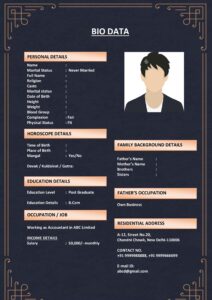 Stylish Marriage Biodata in Word (Download Word .docx)