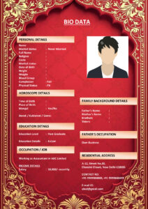 Tamil Marriage Biodata Format in Word (Download Word .docx)