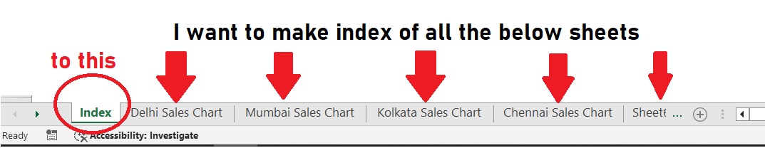 make index of all sheets in excel by hyperlink formula