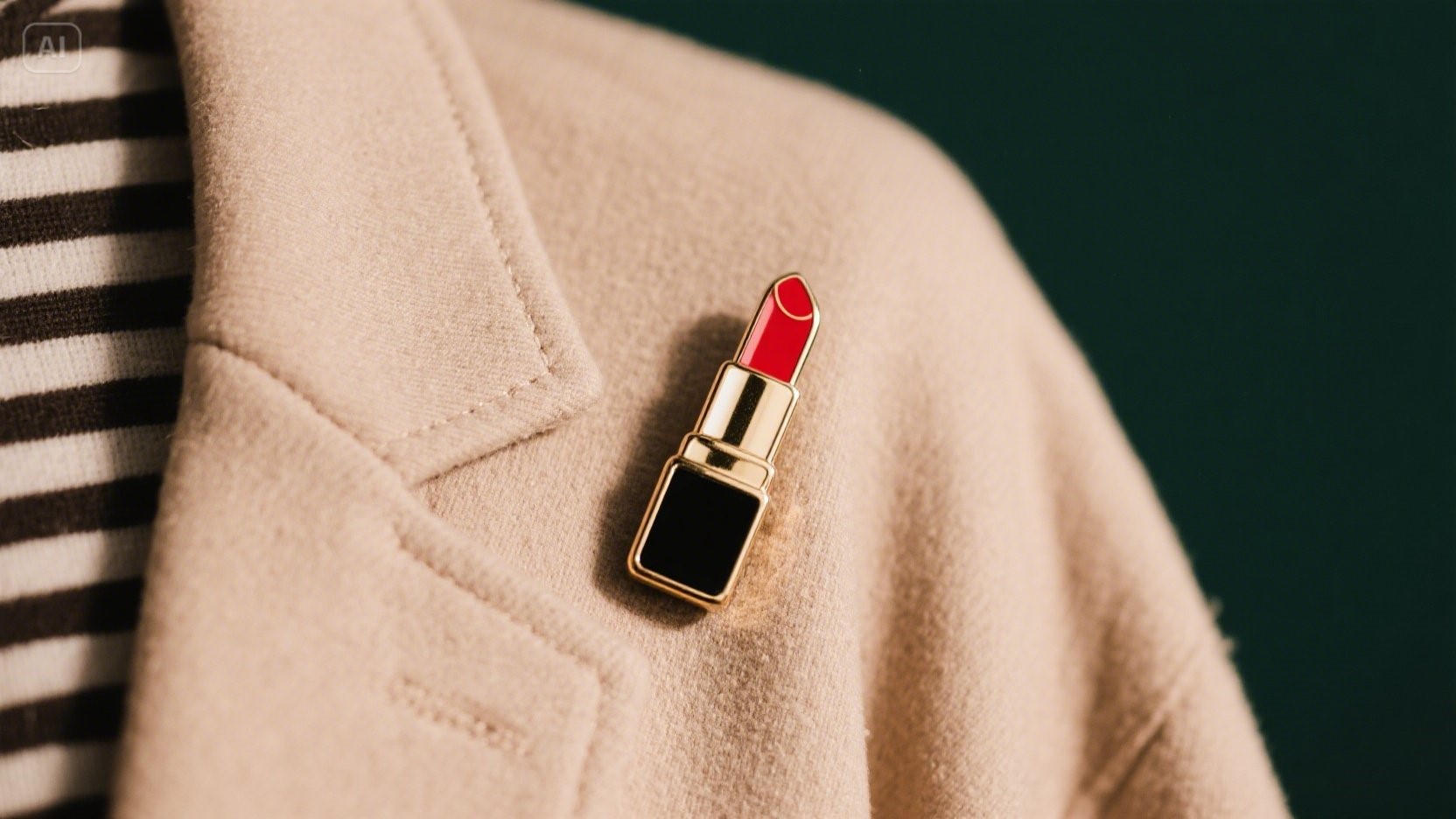 metal lipstick logo on cloth