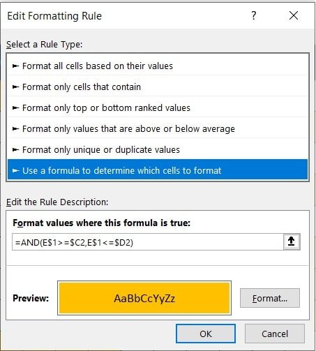 Conditional Formatting