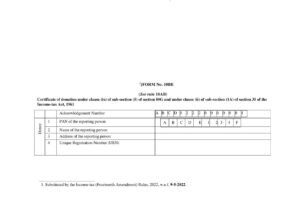 Income Tax Form No. 10BE Certificate of donation under clause (ix)