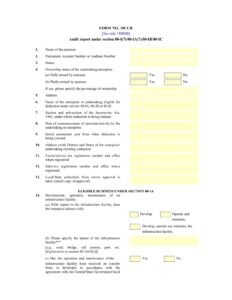 Income Tax Form No. 10CCB Download Audit report under section 80-I(7)/80-IA(7)/80-IB/80-IC