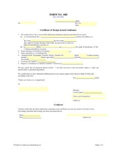 Income Tax Form No. 10H Download Certificate of foreign inward remittance