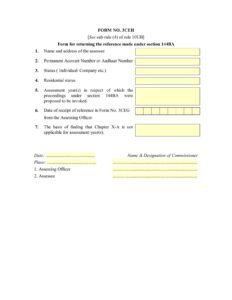 Income Tax Form No. 3CEH Download Form for returning the reference made under section 144BA