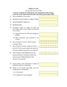 Income Tax Form No. 3CEI Download Form for recording the satisfaction by the Commissioner