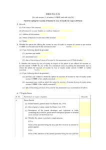 Income Tax Form No. 3CFA Download Form for opting for taxation of income by way of royalty in respect of Patent