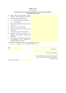 Income Tax Form No. 3CI Download Receipt of payment for carrying out scientific research under section 35(2AA)