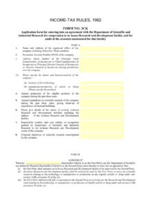 Income Tax Form No. 3CK Download Application form for entering into an agreement