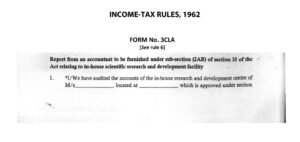 Income Tax Form No. 3CLA Download Report from an accountant to be furnished