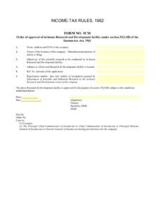 Income Tax Form No. 3CM Download Order of approval of in-house research