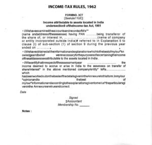 Income Tax Form No. 3CT Download Income attributable to assets located in India under section 9 of the Income-tax Act, 1961