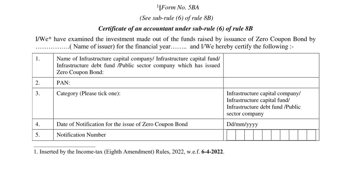 Income Tax Form No. 5BA Download Certificate of an accountant under sub-rule (6) of rule 8B