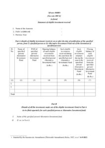 Income Tax Form No.10BBD Download Statement of eligible investment received