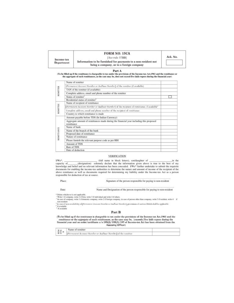 Form 10fa Income Tax Form No.10FA Download Application for Certificate of ...