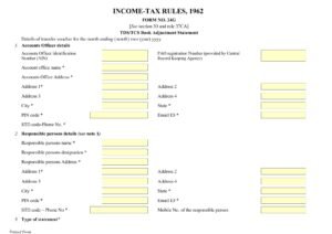 Income Tax Form No.24G Download TDS/TCS Book Adjustment Statement