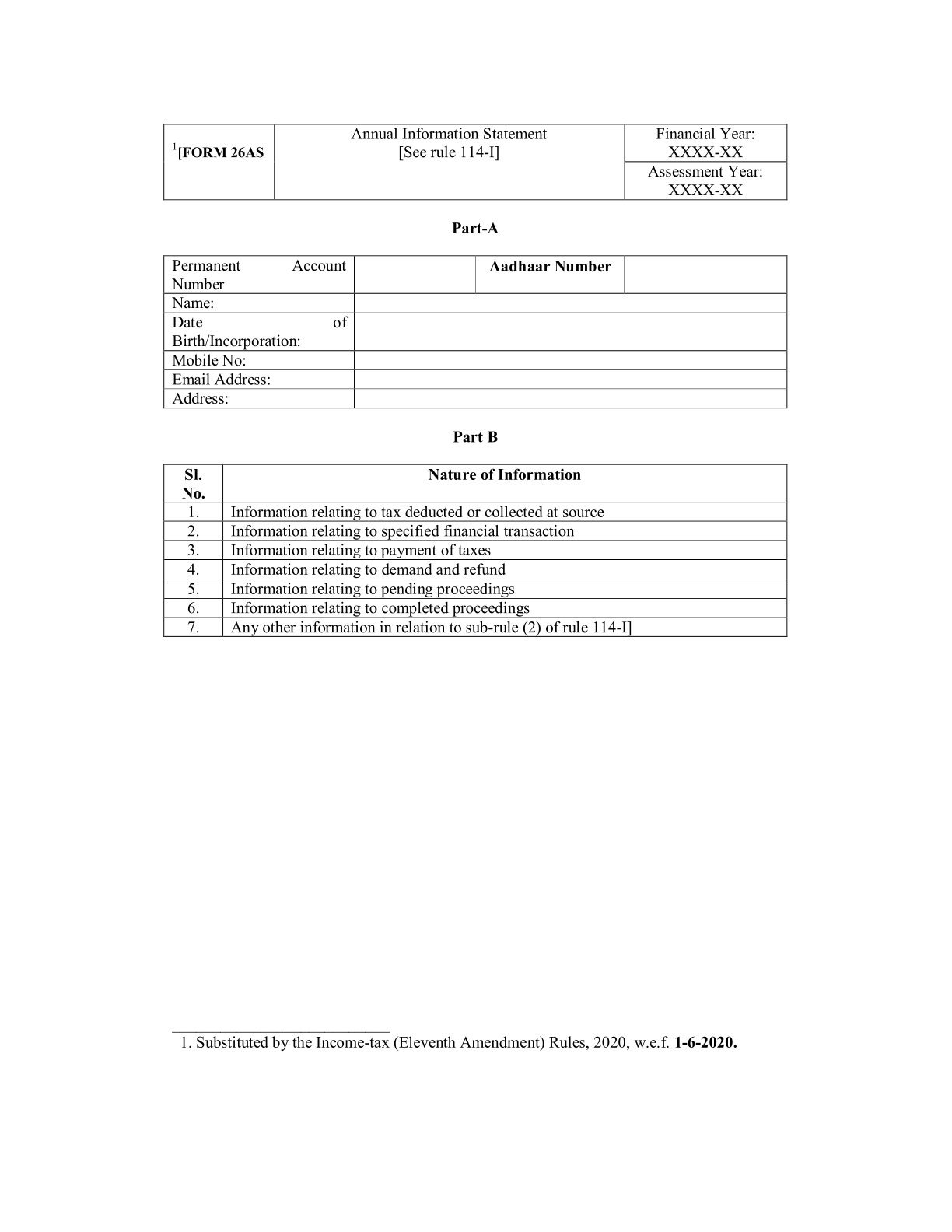 Income Tax Form No.26AS Download Annual Information Statement