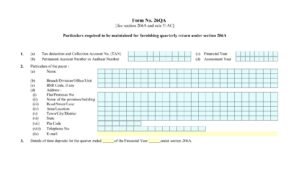 Income Tax Form No.26QA Download Particulars required to be maintained for furnishing