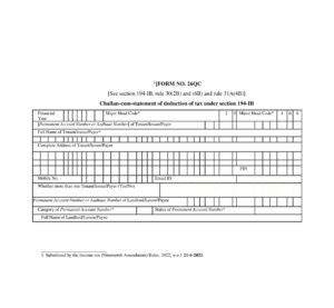 Income Tax Form No.26QC Download Challan-cum-statement of deduction of tax under section 194-IB