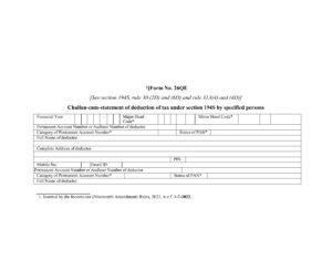 Income Tax Form No.26QE Download Challan-cum-statement of deduction of tax under section 194M