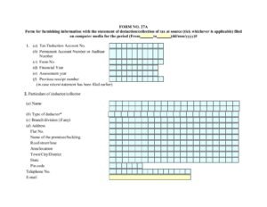 Income Tax Form No.27A Download Form for furnishing information with the statement