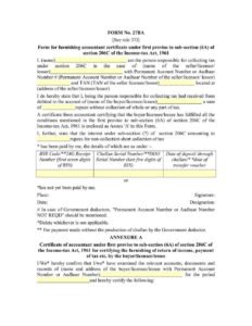 Income Tax Form No.27BA Download Form for furnishing information with the statement
