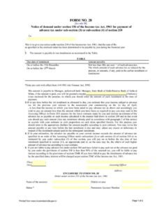 Income Tax Form No.28 Download Notice of demand under section 156 of the Income-tax Act,