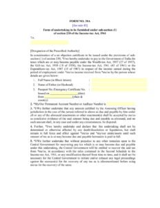 Income Tax Form No.30A Download Form of undertaking to be furnished under sub-section (1)