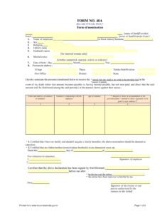 Income Tax Form No.40A Download Form of nomination