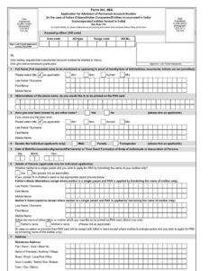Income Tax Form No.49A Download Application for Allotment of Permanent Account Number