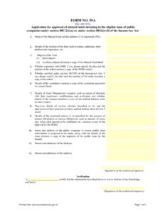 Income Tax Form No.59A Download Application for approval of mutual funds investing