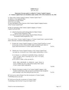 Income Tax Form No.64 Download Statement of income distributed by Venture Capital Company