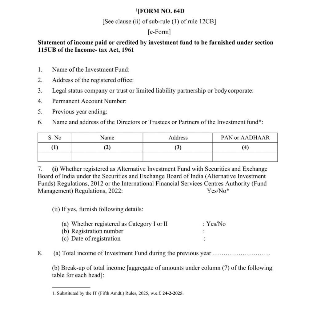 Income Tax Form No. 3CEF Download Annual Compliance Report on Advance ...
