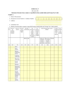 Income Tax Form No.67 Download Statement of income from a country or specified territory outside India and Foreign Tax Credit