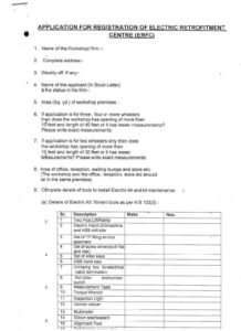 APPLICATION FOR REGISTRATION OF ELECTRIC RETROFITMENT Download pdf file