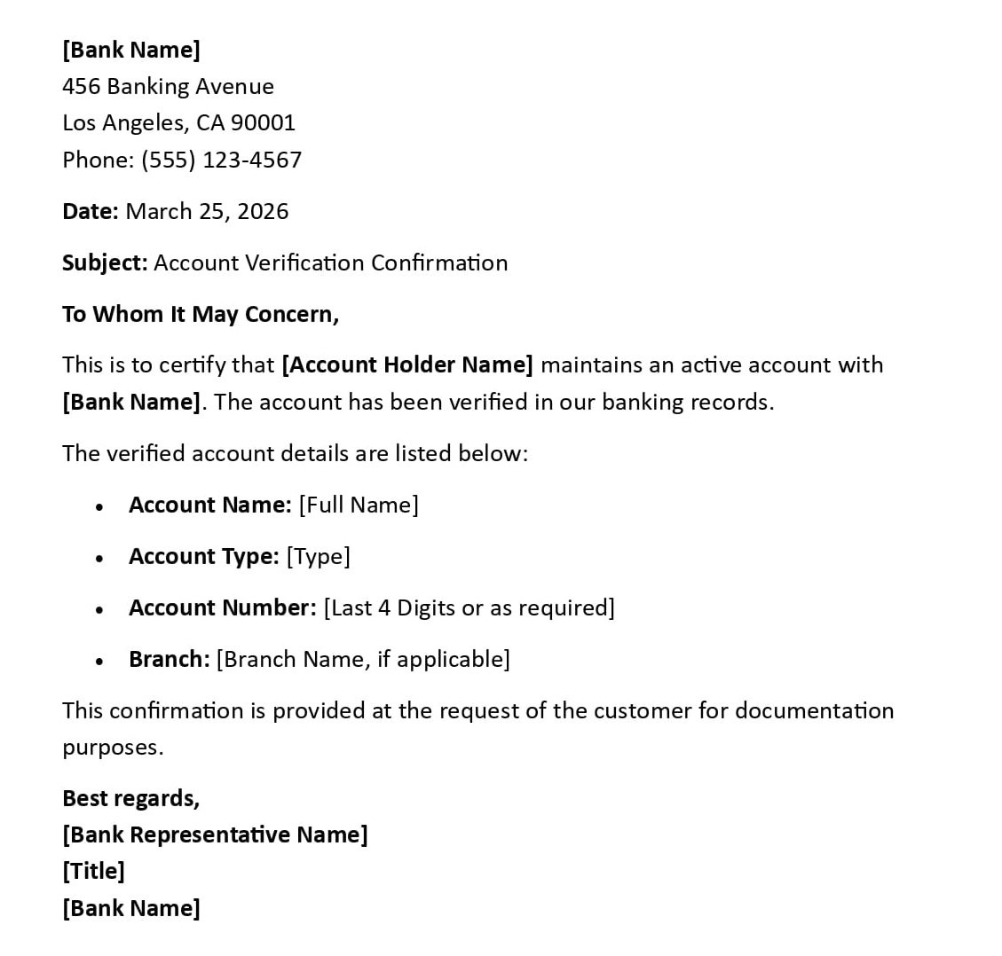 Account Verification Confirmation