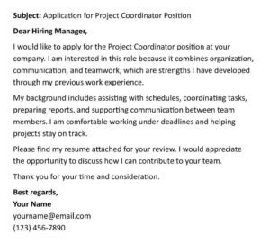 Job Application Email Sample (Professional USA Format + 5 Examples)