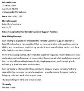 Remote Job Cover Letter (USA Work From Home + 5 Samples)